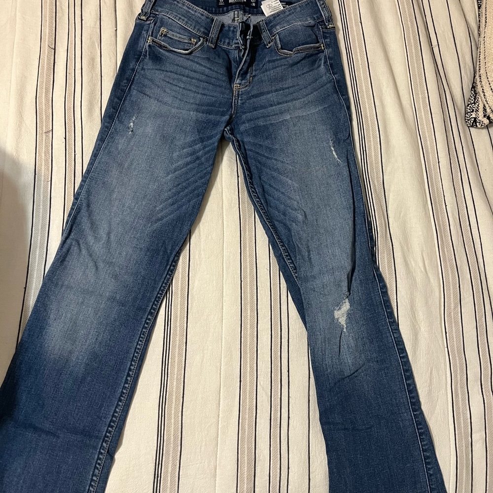 hollister mid rise boot cut jeans